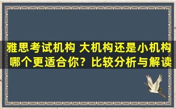 雅思考试机构 大机构还是小机构 哪个更适合你？比较分析与解读